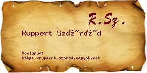 Ruppert Szórád névjegykártya